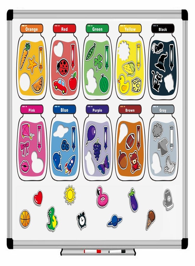 Fun-Plus 10 Pieces Magnetic Color Recognition Sorting Set, Educational Magnets for Refrigerator Whiteboard, Fine Motor Skills Toys for Boys Girls 3 4 5 Years Old - Image 1